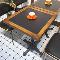 Ensemble de table et de chaises de style rétro en cuir pour café et restaurant, mobilier commercial pour hôtel