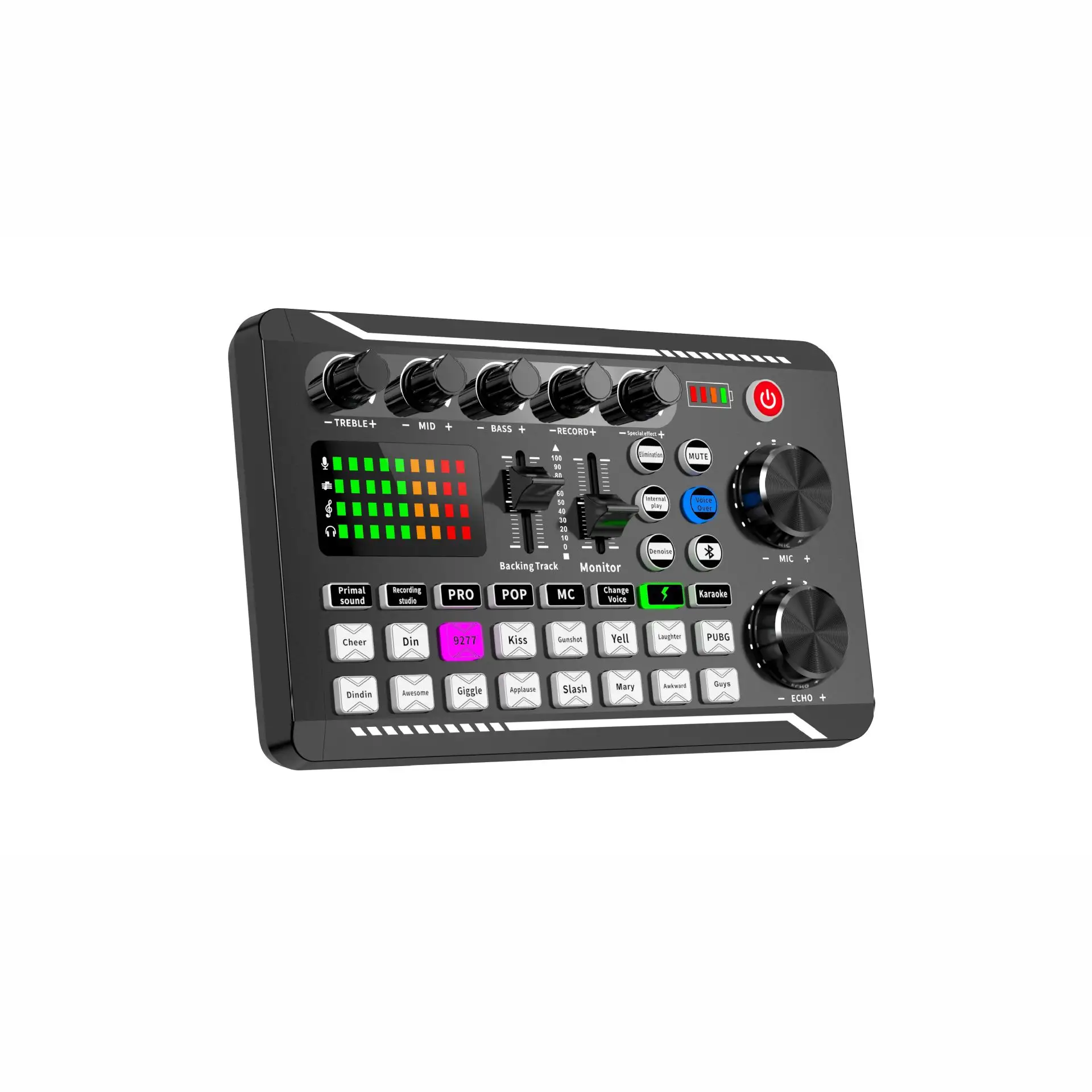 Mikrofon kondensor nirkabel profesional pabrik Mixer digital plastik logam PC RGB kartu suara podcast langsung audio Studio