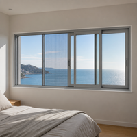 Ventana Corredera de Doble Acristalamiento JUNYAO, Insonorizada, con Rotura de Puente Térmico PA66, Aislamiento Energético, NFRC AS2047 CE, Vista al Mar