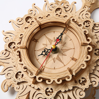 Horloge murale 3D en bois rétro à assembler soi-même, modèle vintage à suspendre, vente en gros