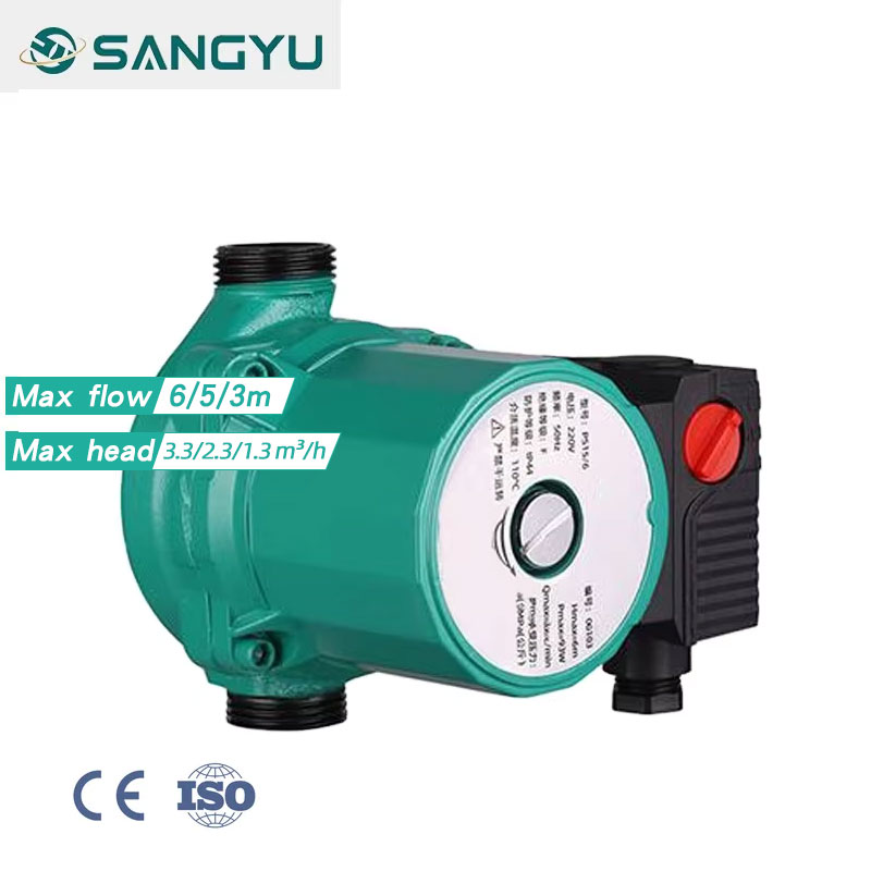 SangYu PS25/6 высокоэффективный совместимый с солнечной энергией циркуляционный насос низкого давления со стабильной циркуляцией воды