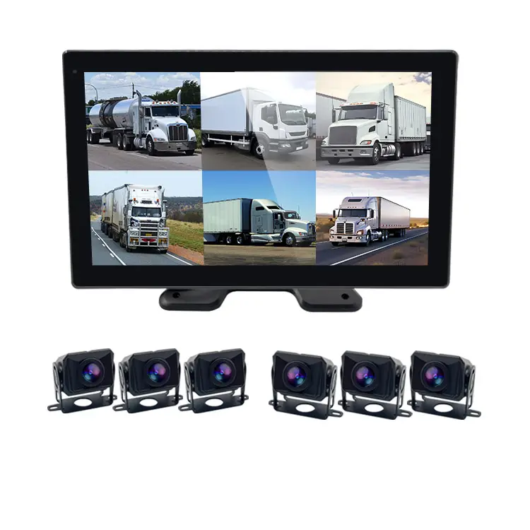 10 Inch Rear View BSD Monitor for Truck   Bus with 6 Way Camera Night Vision Truck Bus Heavy Duty Vehicle Cameras System