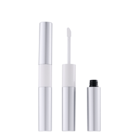 Kustom kualitas baik tabung Pewarna Bibir kemasan botol lapisan bibir 2 in 1 tabung Lip Gloss