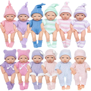 Mini muñeca Reborn de silicona de 7 pulgadas para niños, tamaño de 30 cm con ropa de PVC suave, juguete suave - Product Image 3