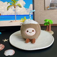 Gantungan Kunci Boneka Buah Kartun Mini Desain Kustom OEM/ODM, Boneka Isi Lembut, Mainan Kelapa, Hadiah Gantungan Tas