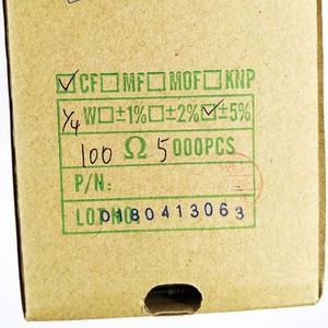 Whole Sale CF1/4W-100ohm5% T52 1/4W Resistors Carbon Film Resistors 100ohm 5% 1/4W - Product Image 1