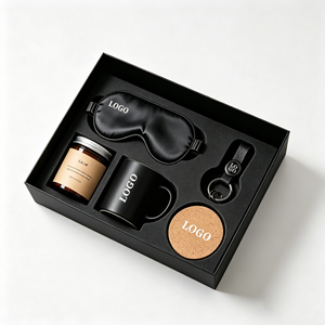 Custom Logo Promotional Business 5 in 1 Gift Set with Eye Mask Scented Candle <b>Ceramic</b> Mug Keychain <b>Coaster</b> for Workers - Product Image 1