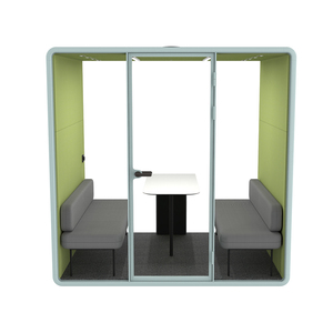 Cabine de réunion insonorisée à montage rapide, module de bureau modulaire avec sièges et table pour discussion privée et travail concentré - Product Image 6