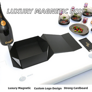 Caja de Regalo de Papel Rígido con Logotipo Personalizado, Caja de Embalaje de Cartón Plegable para Champán, Vino, Velas, Marcos de Fotos - Product Image 2