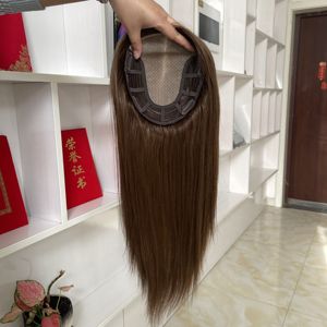 Marrón # Extensiones de Cabello Humano Virgen Europeo Natural, Invisibles, Base de Seda 6.5X7, con Clip, Alineación de Cutículas, Listas para Enviar - Product Image 4