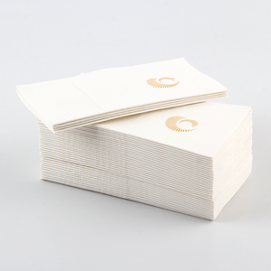 Serbet sekali pakai putih 3 lapis ramah lingkungan dari bubur kayu, 8 lipatan, dengan kemasan untuk restoran, pernikahan, dan katering - Product Image 1