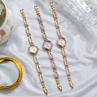 Montre classique tendance pour femme, bracelet en cuir, montre vintage à chiffres romains, montre à quartz rétro