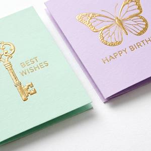 Cartes de vœux couleur macaron de qualité supérieure, cartes d'anniversaire personnalisées en gros, dorure <span class=keywords><strong>à</strong></span> chaud, directement de l'usine - Product Image 4