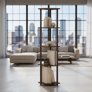Étagère d'angle <span class=keywords><strong>rotative</strong></span> à cinq niveaux, durable, pour <span class=keywords><strong>cuisine</strong></span>, rangement ouvert, salon familial, chambre, bureau - Product Image 2