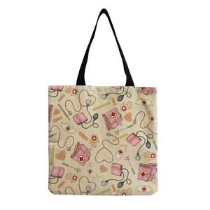 New Style <b>Canvas</b> Tote <b>Bags</b> Custom Reusable Shoulder Tote <b>Bag</b> Printed Pattern <b>Women</b> Medical Print Handbags Portable Eco Friendly - Product Image 1