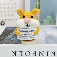 Boneka Hamster Rajutan Tangan Berenergi Positif, Liontin Benang Siap Pakai, Dekorasi Kreatif untuk Orang Dewasa