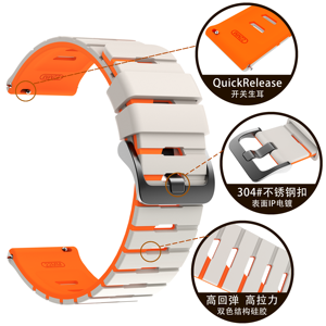 22mmシリコンストラップクイックリリース時計バンドピアノパターンデュアルカラースポーツストラップHuaweiウォッチ用 - Product Image 3