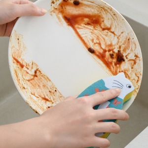 Éponge à vaisselle en forme de chat de dessin animé, double face, non rayante, pour le nettoyage de la vaisselle de cuisine - Product Image 2