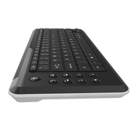 AIKUN AX8500 Clavier sans fil 2.4Ghz, clavier ultra fin confortable, touches multimédia, touches chocolat (couleur noire)