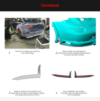 Séparateur de pare-choc arrière en Fiber de carbone, 2 pièces, pour Porsche 991, 911 Carrera 4 GTS 991 T 3.0, 2017 — 2019