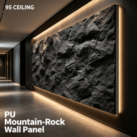 Panneaux de revêtement mural en PU à texture de roche de montagne, effet granit brûlé et torsadé, pour murs de rochers et talus
