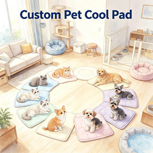 Square Pet Cooling Gel Pad Foldable Portable Self Cooling Ice Mat Waterproof Cool Mat for <b>Sofa</b> Bed Crate Travel <b>Dogs</b> Cats - Product Image 1