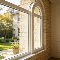 Ventanas Arqueadas de Vidrio Templado a Prueba de Explosiones, Ventanas Fijas de Diamante para Cafetería, Balcón, Decoración Artística Personalizada, Ventanas de Aleación de Aluminio