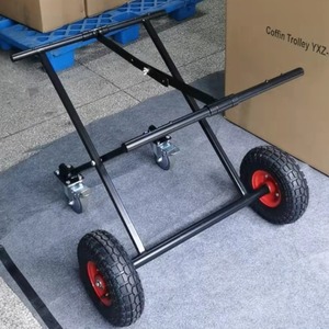 Manufacturer supplies high-load-bearing steel coffin <b>trolleys</b> for funeral use. - Product Image 3
