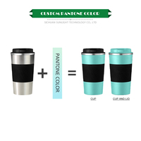 Tasse à café noire best-seller tasse à café gobelet isolé en acier inoxydable avec couvercle d'affichage de la température LED pour voiture