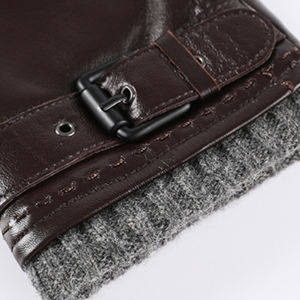 Gants de cyclisme d'hiver chauds et froids Gants en cachemire durables haut de gamme pour la conduite avec écran tactile Gants en peau de mouton en <span class=keywords><strong>cuir</strong></span> véritable pour hommes - Product Image 6