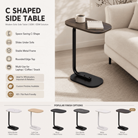 Table d'appoint en métal KD en forme de C, table d'appoint moderne pour canapé, support pour ordinateur portable et table basse pour petits espaces, OEM ODM