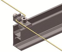 Komponen Pemasangan Panel Surya, Klem Pembumian Tembaga, Kabel Pembumian Rel, Penjepit Kabel Pembumian untuk Sistem Rak PV