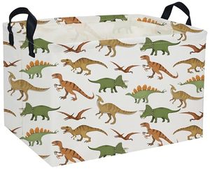 Rectangular <b>Kids</b> Dinosaur <b>Storage</b> Baskets Collapsible Fabric Modern Cute Organizer <b>Box</b> for Boys Room Decor (Green) - Product Image 1