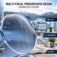 Lentilles optiques progressives anti-lumière bleue avancées 1.59 PC X4 LRB à faible réflexion bleue super hydrophobes SHMC