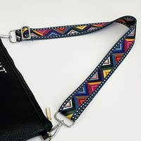 Sangle de sac personnalisée en nylon Motifs de couleur géométriques Sangles de ceintures brodées réglables pour bandoulière