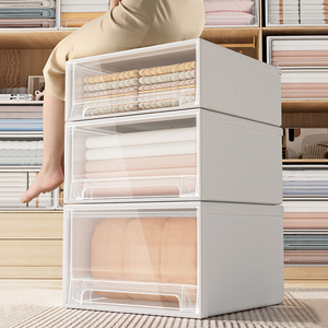 Organizador de Cajones Apilable Xingyou, Caja de Almacenamiento Transparente para Armario, Reforzada con Cierre - Product Image 1