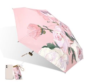 Payung lipat 5 ringkas untuk wanita, payung lipat Mini saku Super motif bunga cantik Anti UV dan hujan untuk wanita - Product Image 5
