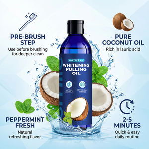 Bain de <span class=keywords><strong>bouche</strong></span> blanchissant à l'huile de coco pressée à froid, élimine <span class=keywords><strong>la</strong></span> mauvaise haleine et les odeurs, rinçage longue durée, enrichi en vitamine E de qualité alimentaire - Product Image 3