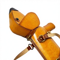 Sac en cuir de vachette pleine fleur en forme de Teckel – Sac fourre-tout et bandoulière fait main en forme de chien avec fermeture éclair – Artisanat de mode et sac unique