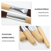 Ensemble professionnel de 11 pinceaux de maquillage vegan, manche en bambou, poils synthétiques, OEM ODM, logo personnalisé, vente en gros, outils de beauté cosmétiques