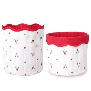Cesta de Almacenamiento Plegable de Algodón y Lino para Niños, Reversible, con Estampado de Plantas, No Tóxica, Organizador de Calcetines, Ropa y Pañales para Bebés - Product Image 1