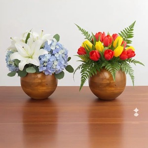 Jarrones de flores de madera maciza de la mejor calidad para decoración del hogar, jarrones de madera hechos a mano de lujo para decoración del hogar, flores de lujo para bodas - Product Image 2