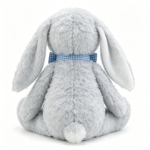 Conejito de peluche personalizado con orejas largas y blancas, animal de peluche gris neutro para habitación infantil, juguete de conejo suave para abrazar. - Product Image 2