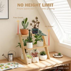 Wooden Plant Stand 3 Tier Multi Layer <b>Shelf</b> For Indoor Green Plants Home <b>Desktop</b> Storage Rack - Product Image 1