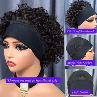 Perruques en cheveux naturels pour débutantes, vente en gros, perruques bandeau courtes de 6 pouces en cheveux indiens bruts, coupe pixie, pour femmes noires