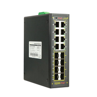 Switch PoE industriel géré L2 Plus 16 ports Full Gigabit, 8 ports PoE, 8 emplacements SFP, boîtier en aluminium IP40, capacité 256 Gbit/s
