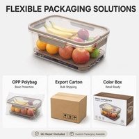 Boîte de rangement alimentaire portable avec poignée et plateau de drainage, récipient hermétique à compartiments pour pique-nique et camping en extérieur