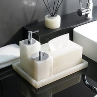 SAIDKOCC Großhandel White Jade/Onyx Marmor Effekt Flasche Dusch sets Badezimmer Flüssige Hands eifen flasche