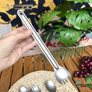 Ensemble de couverts de camping portables ultra légers en titane pur pour 2 personnes - Product Image 6