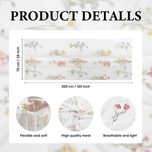 Runner da Tavola in Tulle Ricamato con Fiori Selvatici, 100% Poliestere, Riutilizzabile, Personalizzabile con Logo e Colore, 120 Pollici (10 Piedi) per <span class=keywords><strong>Cucina</strong></span>, Sala da Pranzo, Matrimoni - Product Image 6
